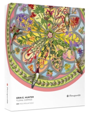 Floral Compass by Erin E. Hunter 500 piece circular jigsaw puzzle 4 Jigsaw Puzzle
