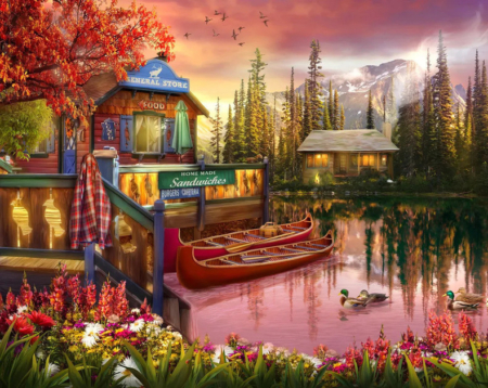 Lakeshore Serenity 1000 piece jigsaw puzzle 7 Jigsaw Puzzle