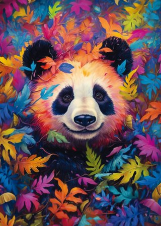 Panda Bear in the Rainbow Forest 1000 piece jigsaw puzzle 8 Jigsaw Puzzle