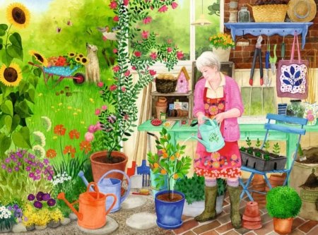 Gardening 100 piece extra large jigsaw puzzle 7 Jigsaw Puzzle