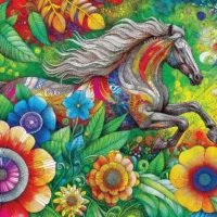 Kaleidoscope - Summer Stallion 300 piece extra large jigsaw puzzle 8 Jigsaw Puzzle