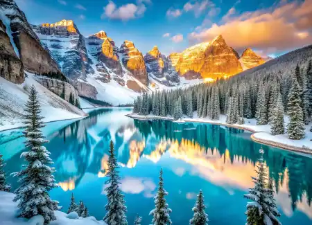 Lake Morraine in Winter 1000 piece jigsaw puzzle 9 Jigsaw Puzzle