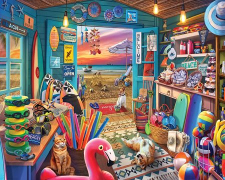 Beach Hut Store 1000 piece jigsaw puzzle 1 Jigsaw Puzzle