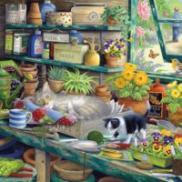 Cats Hideaway by Claire Comerford 1000 piece jigsaw puzzle 11 Jigsaw Puzzle