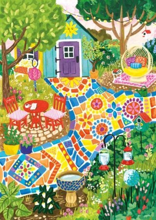 Garden Mosaic by Olivia Gibbs 1000 piece jigsaw puzzle 10 Jigsaw Puzzle