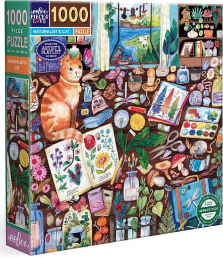 Naturalist's Cat 1000 piece jigsaw puzzle 1 Jigsaw Puzzle