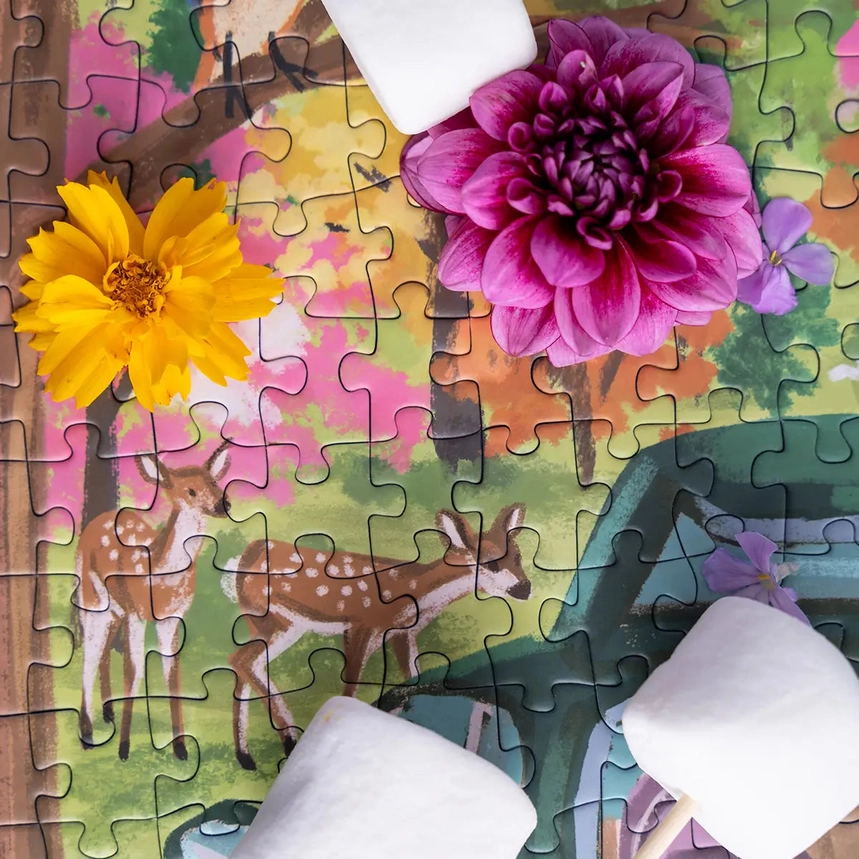 Campfire Florals by Olivia Gibbs 1000 piece jigsaw puzzle 4 Jigsaw Puzzle