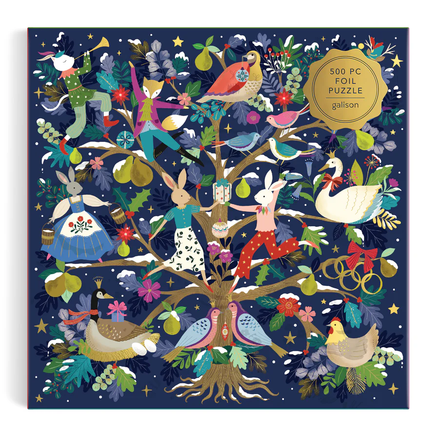 12 Days of Joy by Flora Waycott 500 piece foil embossed jigsaw puzzle 2 Jigsaw Puzzle