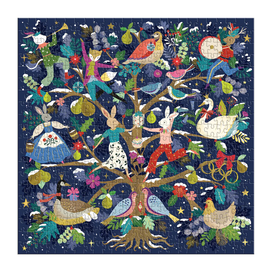 12 Days of Joy by Flora Waycott 500 piece foil embossed jigsaw puzzle 3 Jigsaw Puzzle