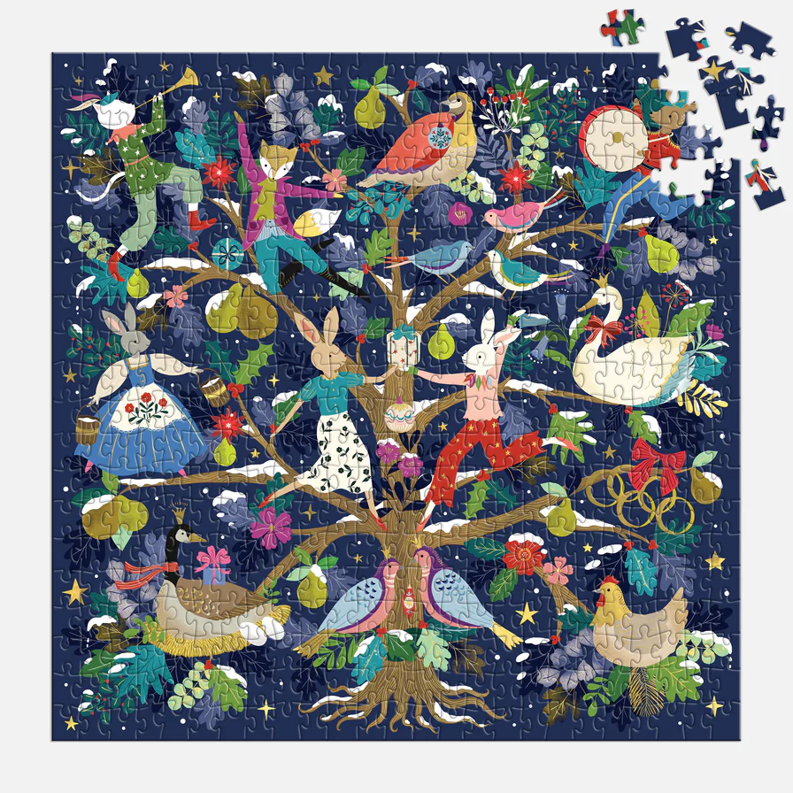12 Days of Joy by Flora Waycott 500 piece foil embossed jigsaw puzzle 4 Jigsaw Puzzle