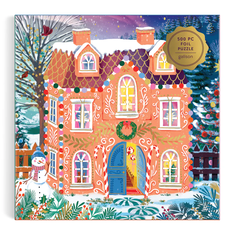 Home Sweet Holidays by Joanna Clay 500 piece foil embossed jigsaw puzzle 2 Jigsaw Puzzle