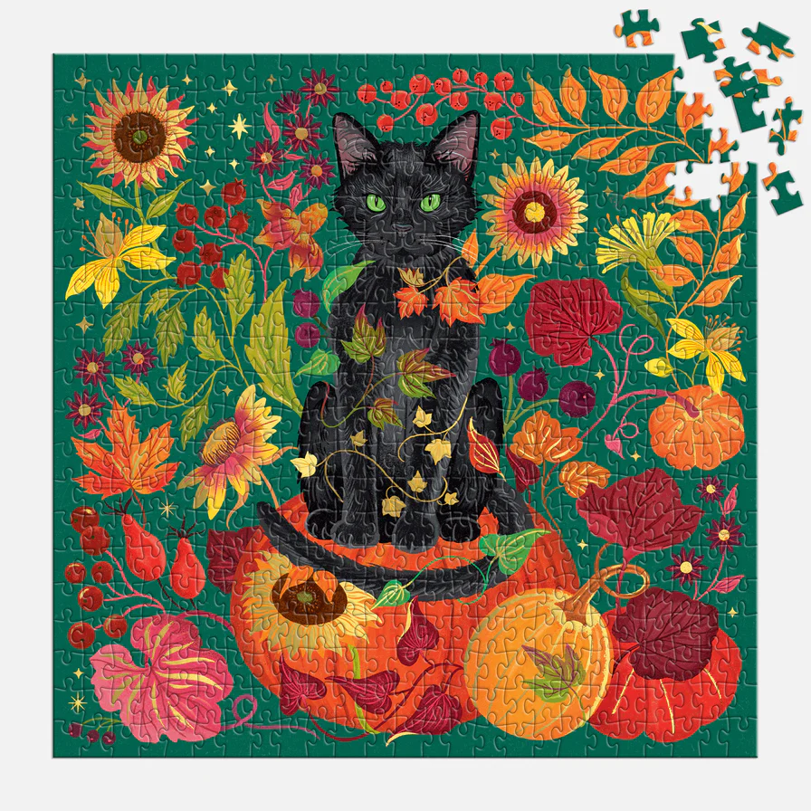 Whiskers of Autumn by Dawn Cooper 500 piece foil embossed jigsaw 4 Jigsaw Puzzle