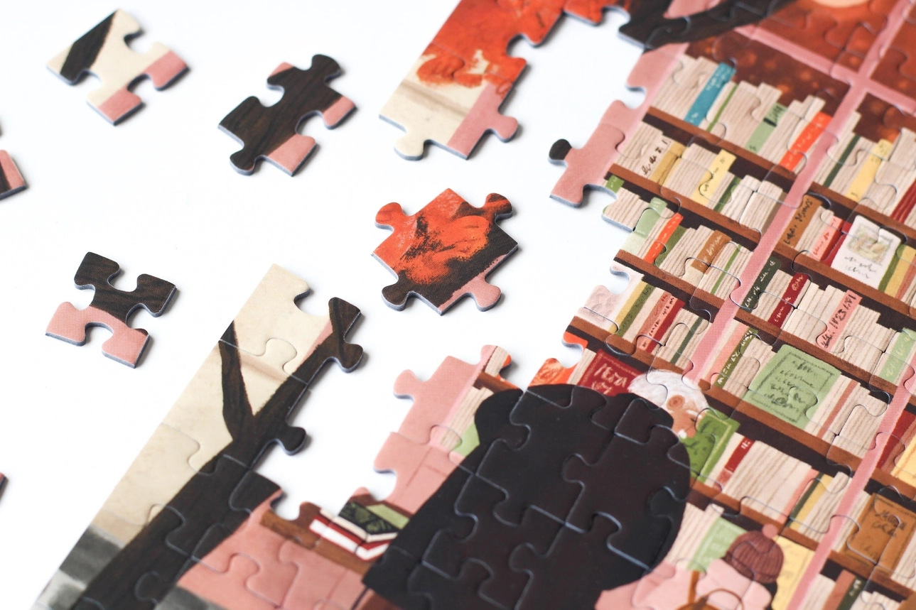 The Bookstore by Rachel Victoria Hillis 500 piece jigsaw puzzle 3 Jigsaw Puzzle