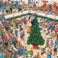 Christmas Mall by Jan van Haasteren 1000 piece jigsaw puzzle 14 Jigsaw Puzzle