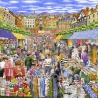 A Day at the Market by Gale Pitt 1000 piece jigsaw puzzle 11 Jigsaw Puzzle