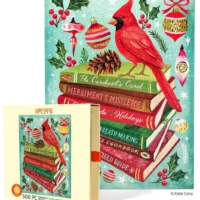 Holiday Bookclub by Katie Daisy 500 piece gold foil embossed jigsaw 13 Jigsaw Puzzle