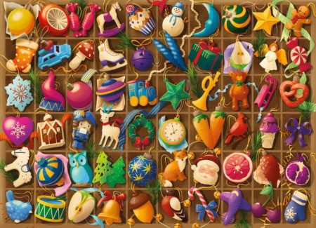 Christmas Ornaments by Hanna Yeulakova 500 piece jigsaw puzzle 38 Jigsaw Puzzle