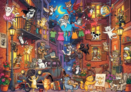 The Cats Street by Serhat Filiz 1000 piece jigsaw puzzle 32 Jigsaw Puzzle