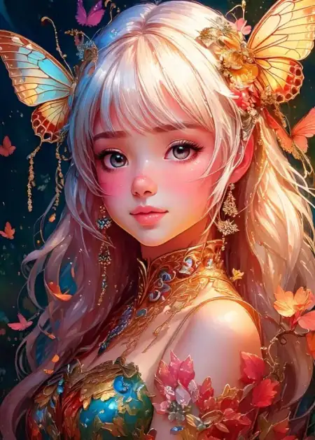 Butterfly Girl 300 piece extra large jigsaw puzzle 4 Jigsaw Puzzle