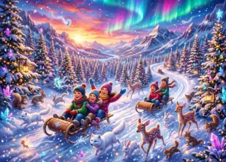 A Magical Winter in the Mountains 500 piece jigsaw puzzle 7 Jigsaw Puzzle